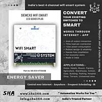 SIEMCAS Wifi Smart ECO Series Plus IR 4 Channel State IoT Cloud Operation SHA-SIS-ECO-XT1003B - Sha360