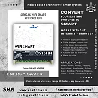 SIEMCAS Wifi Smart NEO Seires Plus IR 4 Channel State Wireless Webserver SHA-SIS-NEO-XT1001B - Sha360