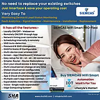 SIEMCAS Wifi Smart PRO Series Flexi 4 Channel IoT Cloud Operation SHA-SIS-PRO-XT1004A - Sha360