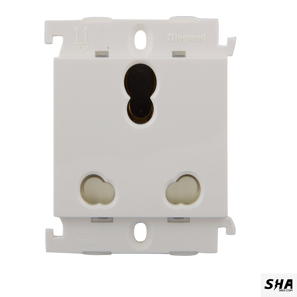 Legrand Mylinc Polycarbonate 16A 3 Pin Multi-Socket (White) 6755 55 - Sha360