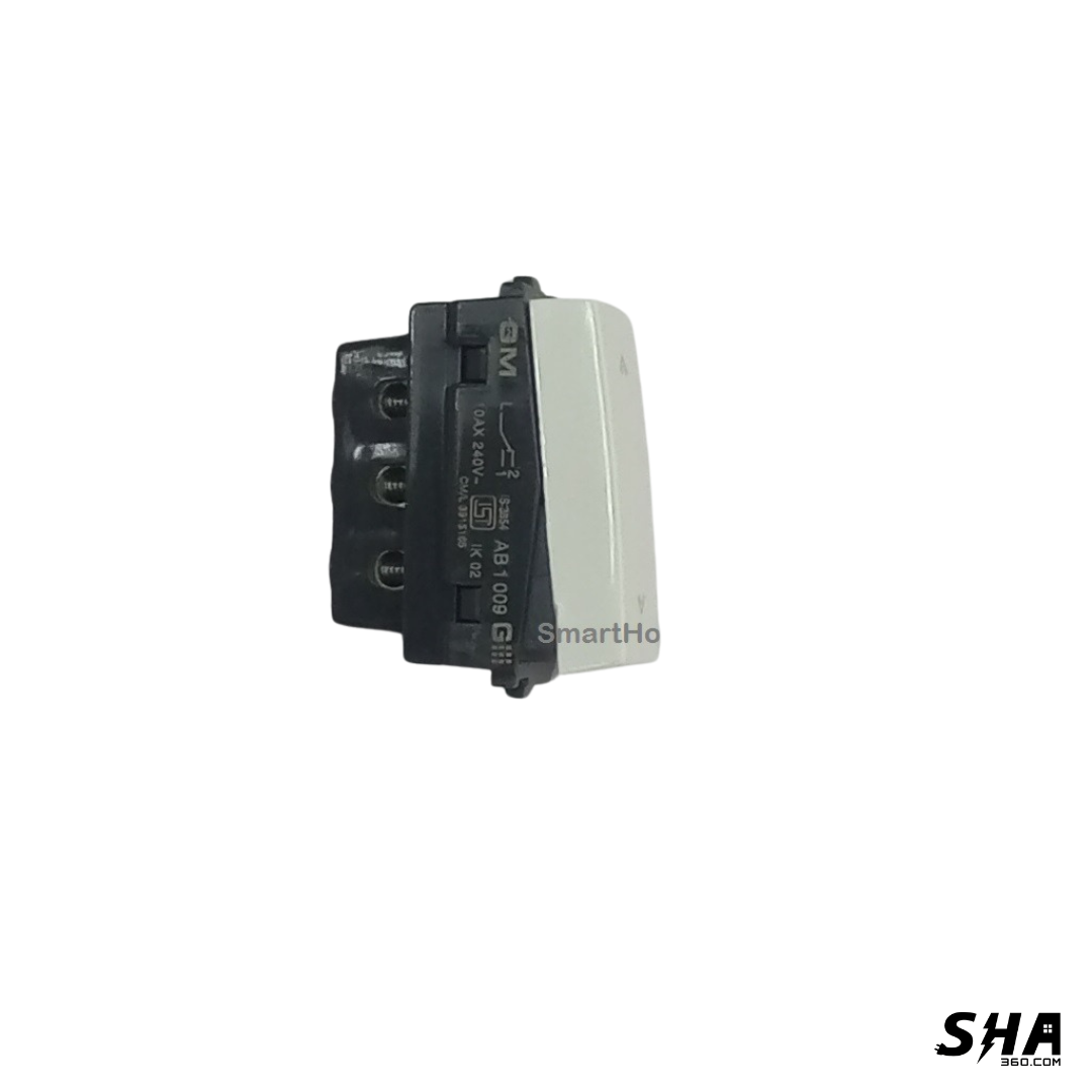 GM Modular G-Nine Viva 6A/10A 2-Way Switch (White) AB 1 009 - Sha360