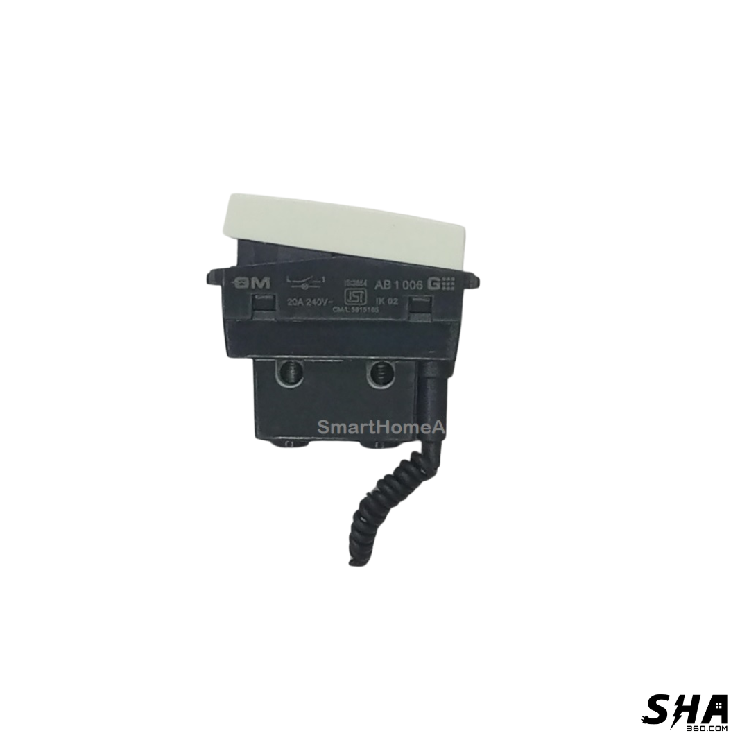 GM Modular G-Nine Viva 16A/20A 1-Way Switch with LED indicator (White) AB 1 006 - Sha360