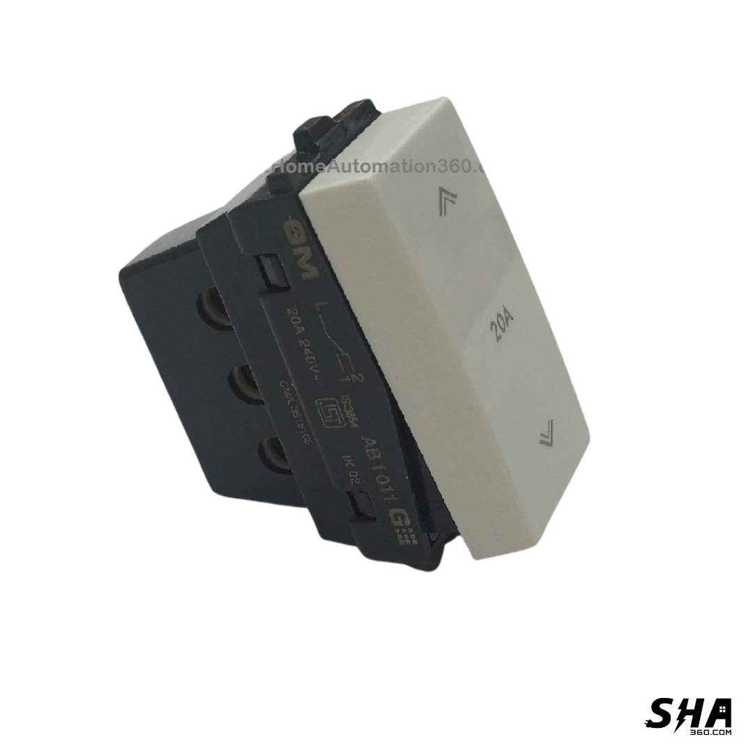 GM Modular G-Nine Viva 16A/20A 2-Way Switch (White) AB 1 011 - Sha360