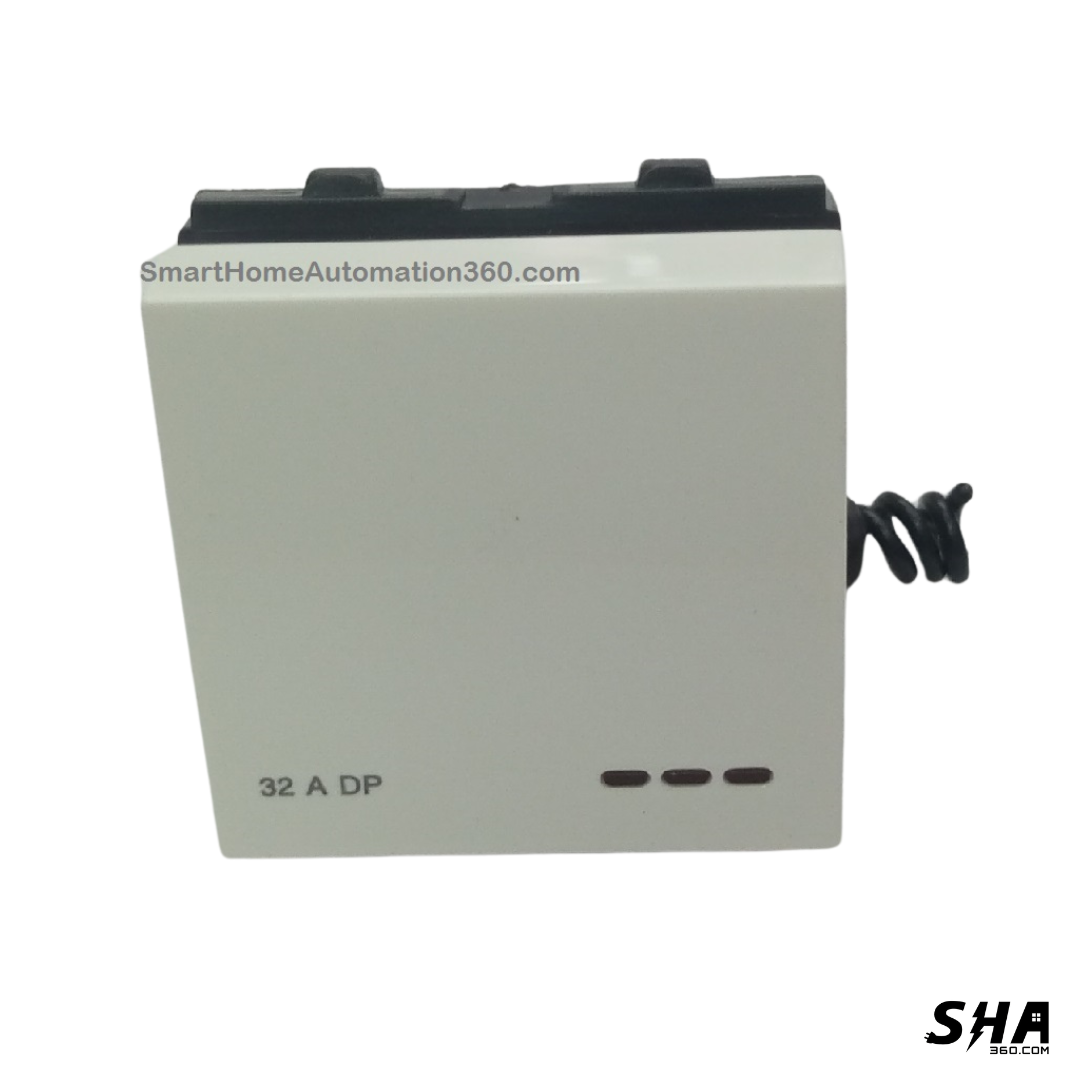 GM Modular G-Nine Viva 32A DP 1-Way Switch with LED indicator (White) AB 2 024 - Sha360