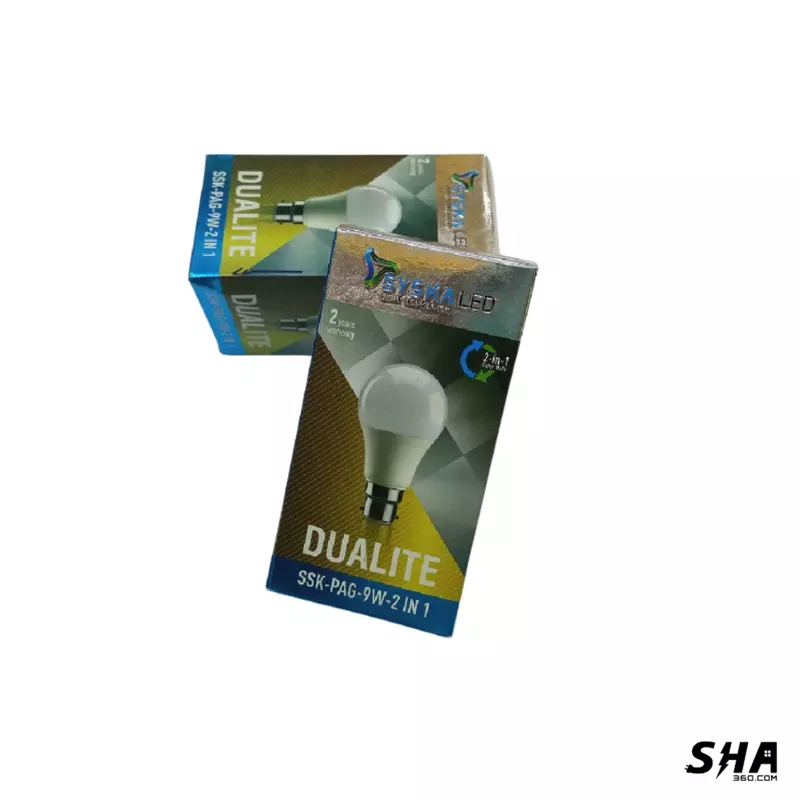 9W LED Bulb Syska 2 in 1 color (White - Warm White) - Sha360