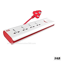 E-Book 4 + 1 Power Strip with Master, Switch Indicator, Safety Shutter & 4 International Sockets - GM Modular GM 3060 - Sha360