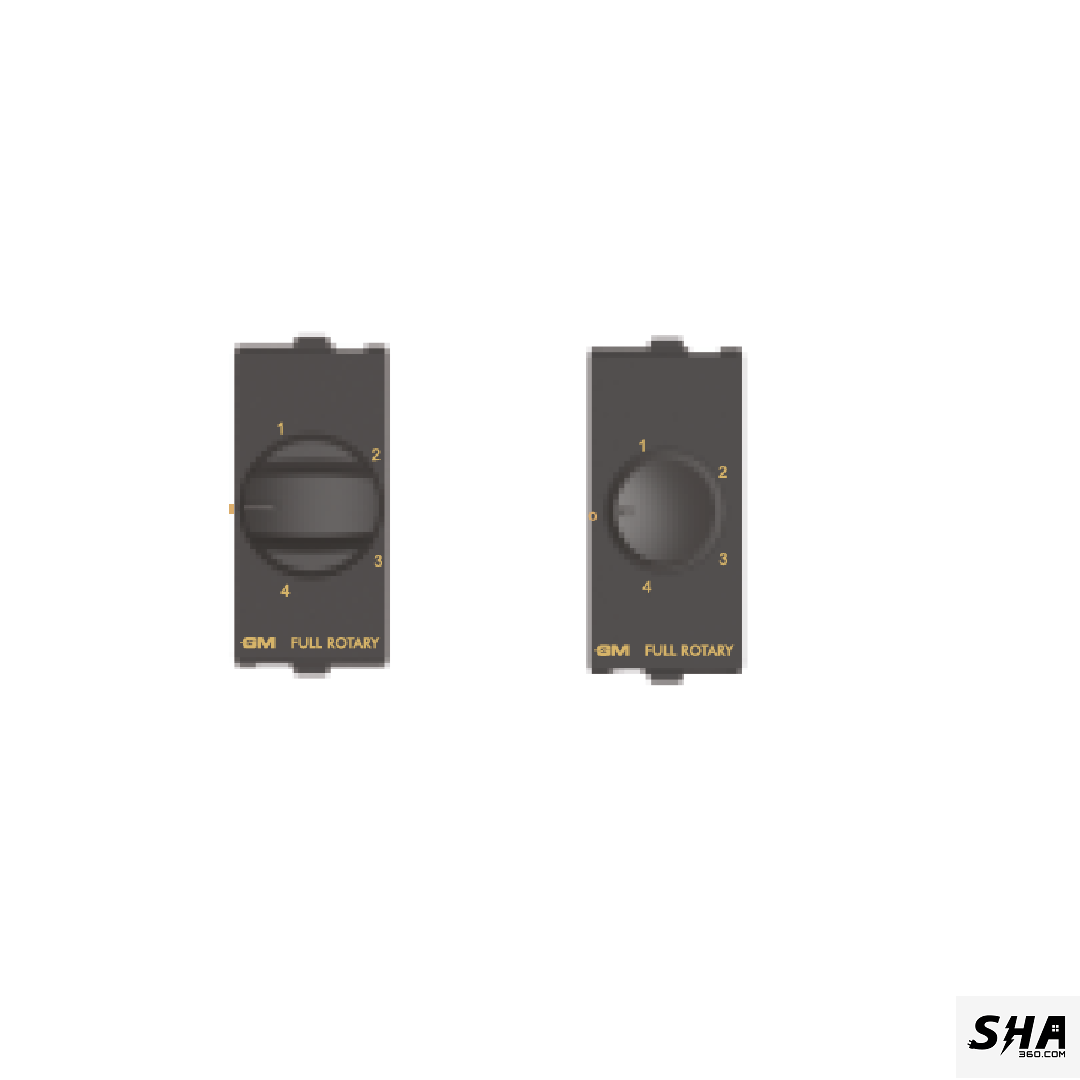 GM Modular G-Nine Fan Regulator 4 Step 1 Module 100W Full Rotary (Grey-Graphite Magnesia) - Sha360