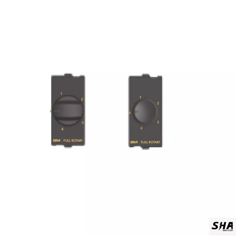 GM Modular G-Nine Fan Regulator 4 Step 1 Module 100W Full Rotary (Grey-Graphite Magnesia) - Sha360