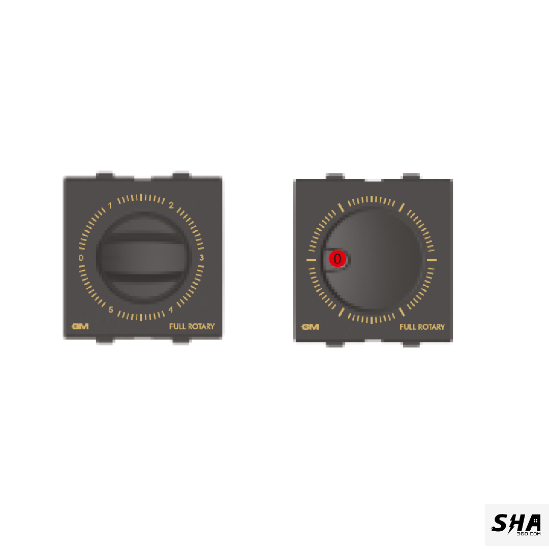 GM Modular G-Nine Fan Regulator 2 Modular 5 Step 100w Full Rotary  (Grey-Graphite Magnesia) - Sha360