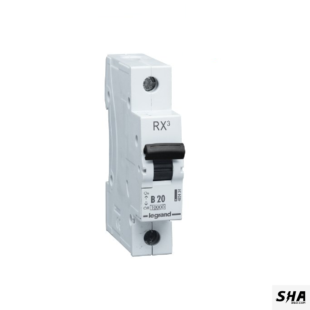 Legrand MCB 20A Single Pole (1-Pole) 10kA B Curve Rx3 (402434) - Sha360 Legrand MCB 20A Single Pole (1-Pole) 10kA B Curve Rx3 (402434) - Sha360