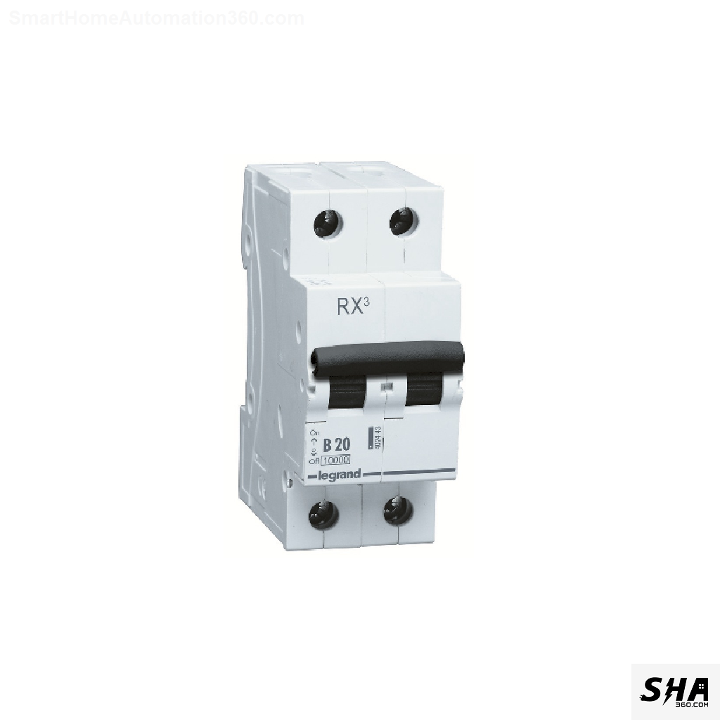 Legrand MCB 20A Double Pole (2-Pole) 10kA B Curve Rx3 (4024 43) - Sha360 Legrand MCB 20A Double Pole (2-Pole) 10kA B Curve Rx3 (4024 43) - Sha360
