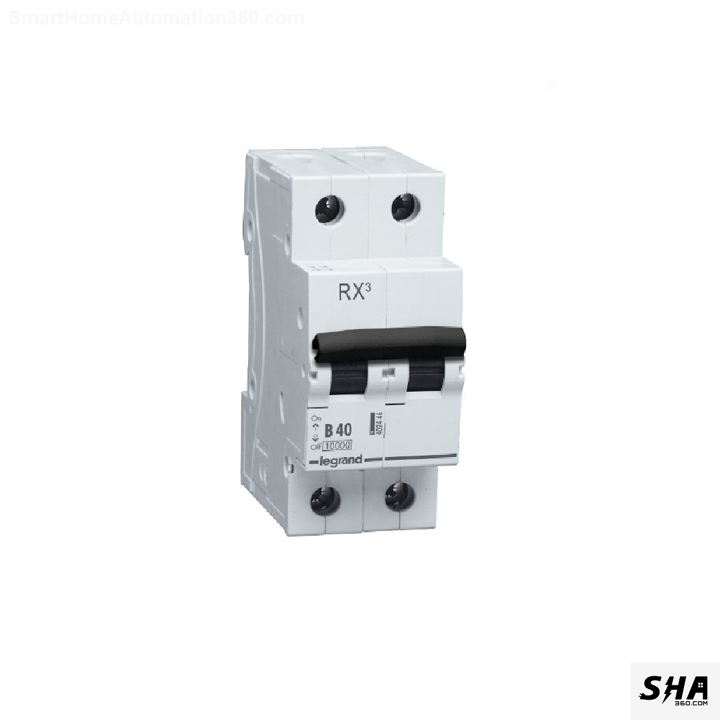 Legrand MCB 40A Double Pole (2-Pole) 10kA B Curve Rx3 (4024 45) - Sha360 Legrand MCB 40A Double Pole (2-Pole) 10kA B Curve Rx3 (4024 45) - Sha360