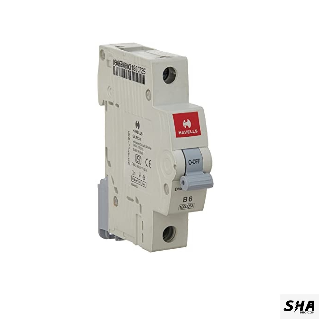 Havells MCB 6A Euro-II Single Pole (1-Pole) 10kA C Curve (DHMGCSPF006) - Sha360 Havells MCB 6A Euro-II Single Pole (1-Pole) 10kA C Curve (DHMGCSPF006) - Sha360