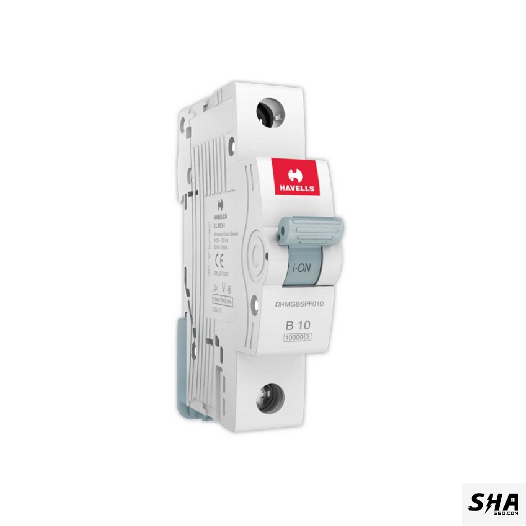 Havells MCB 10A Euro-II Single Pole (1-Pole) 10kA C Curve (DHMGCSPF010) - Sha360 Havells MCB 10A Euro-II Single Pole (1-Pole) 10kA C Curve (DHMGCSPF010) - Sha360