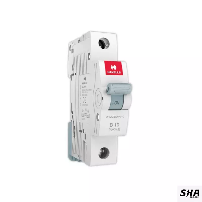 Havells MCB 10A Euro-II Single Pole (1-Pole) 10kA C Curve (DHMGCSPF010) - Sha360