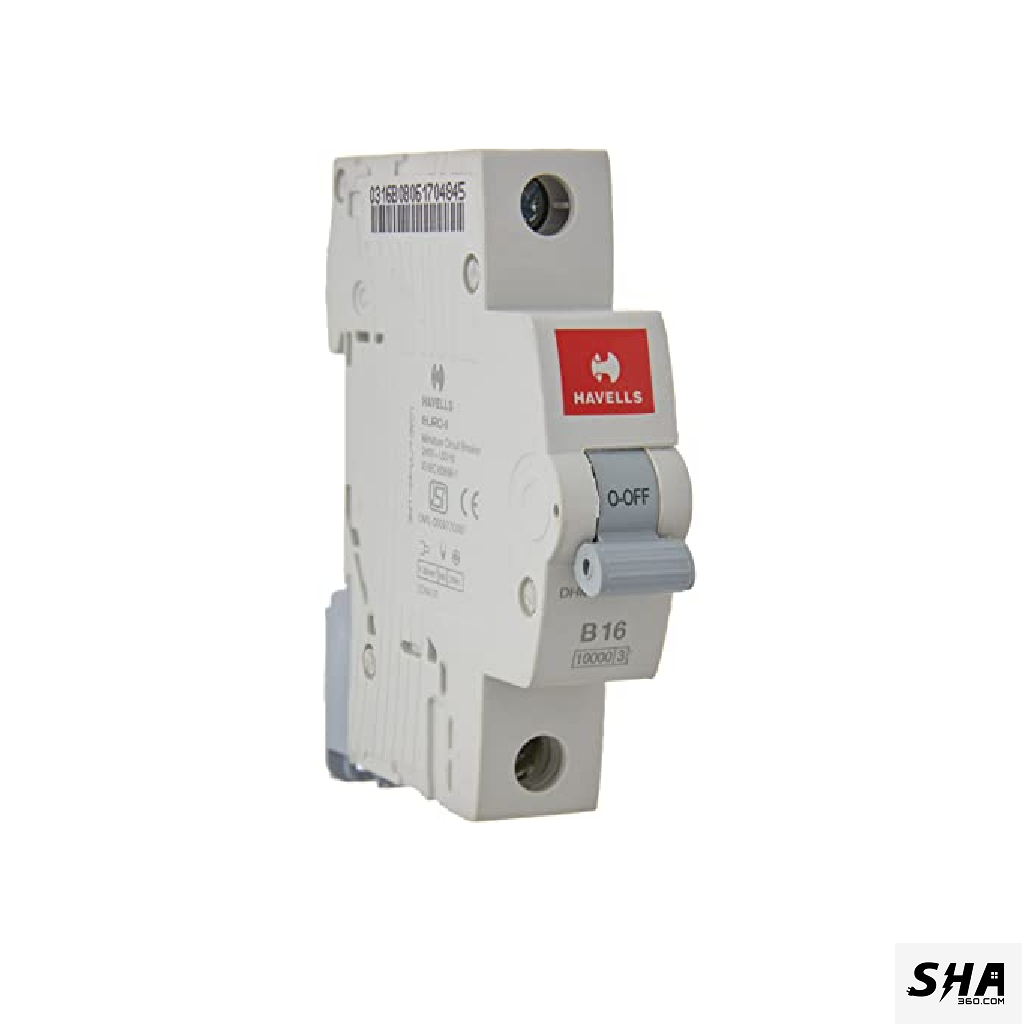 Havells MCB 16A Euro-II Single Pole (1-Pole) 10kA C Curve (DHMGCSPF016) - Sha360 Havells MCB 16A Euro-II Single Pole (1-Pole) 10kA C Curve (DHMGCSPF016) - Sha360