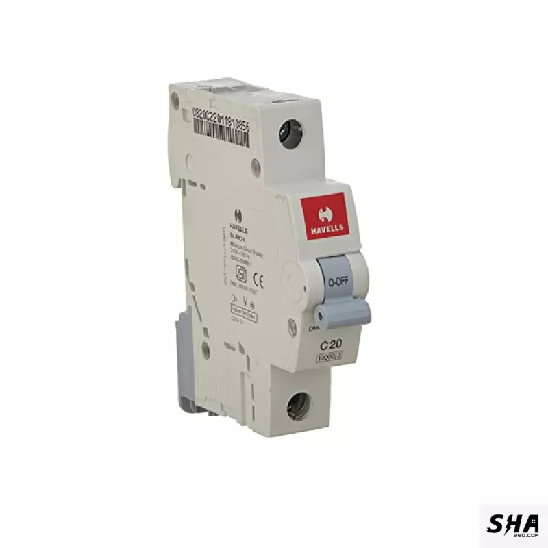 Havells MCB 20A Euro-II Single Pole (1-Pole) 10kA C Curve (DHMGCSPF020) - Sha360