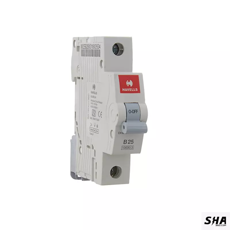 Havells MCB 25A Euro-II Single Pole (1-Pole) 10kA C Curve (DHMGCSPF025) - Sha360
