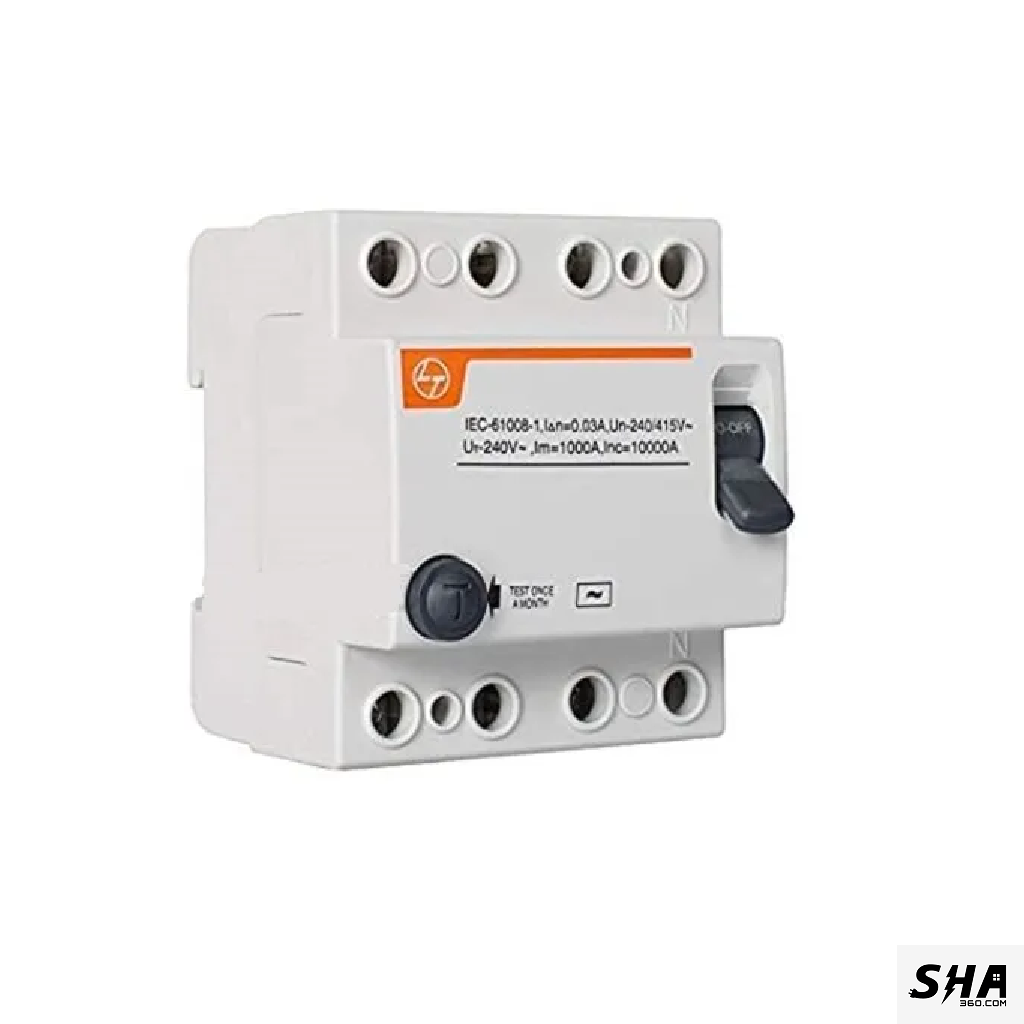 L&T RCCB 40A 30mA Four Pole (4-Pole) 10kA (BG404003) - Sha360