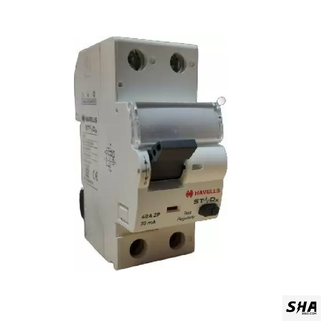 Havells STDx RCCB 40A 30mA Double Pole (2-Pole) 10kA (DHR2CM0F030040) - Sha360