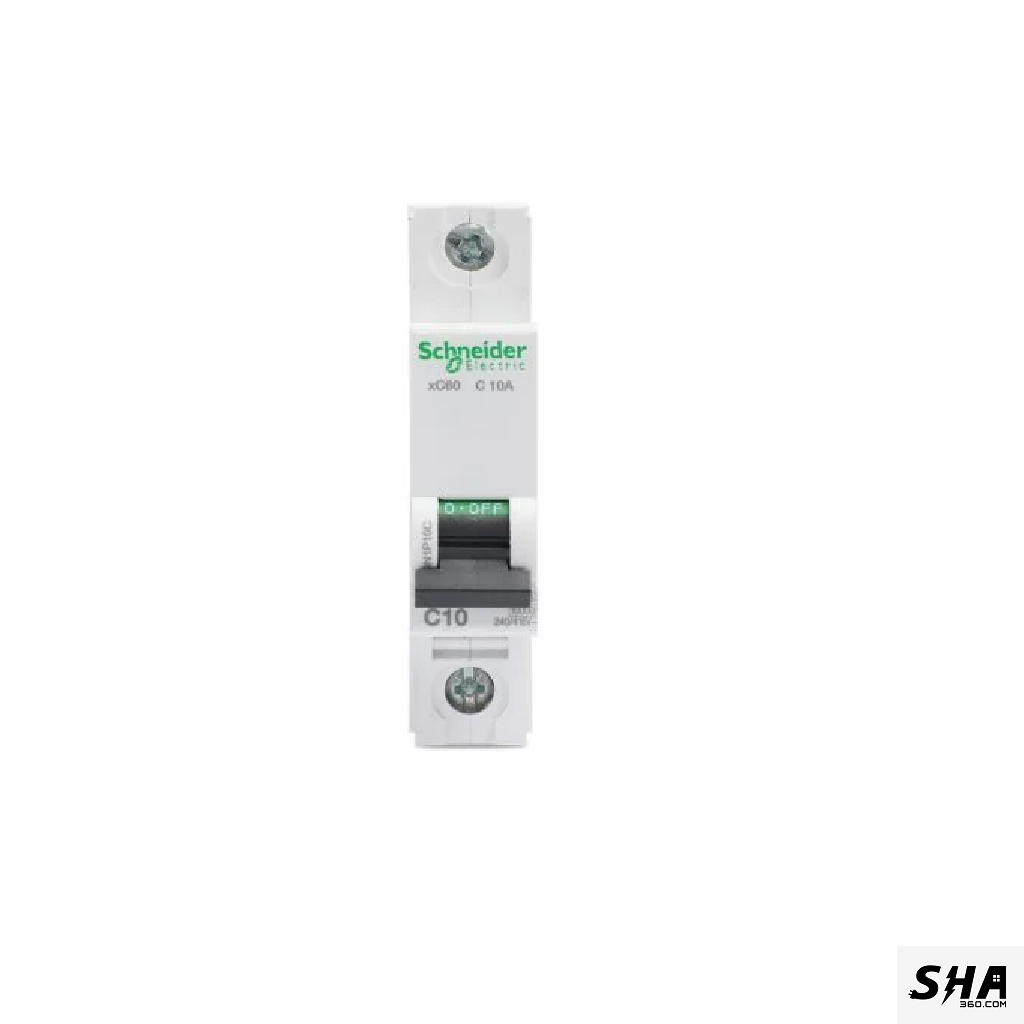 Schneider Electric MCB 10A Single Pole (1-Pole) 10kA C Curve (A9N1P10C) - Sha360