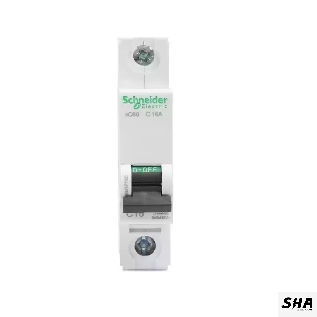 Schneider Electric MCB 16A Single Pole (1-Pole) 10kA C Curve (A9N1P16C) - Sha360 Schneider Electric MCB 16A Single Pole (1-Pole) 10kA C Curve (A9N1P16C) - Sha360