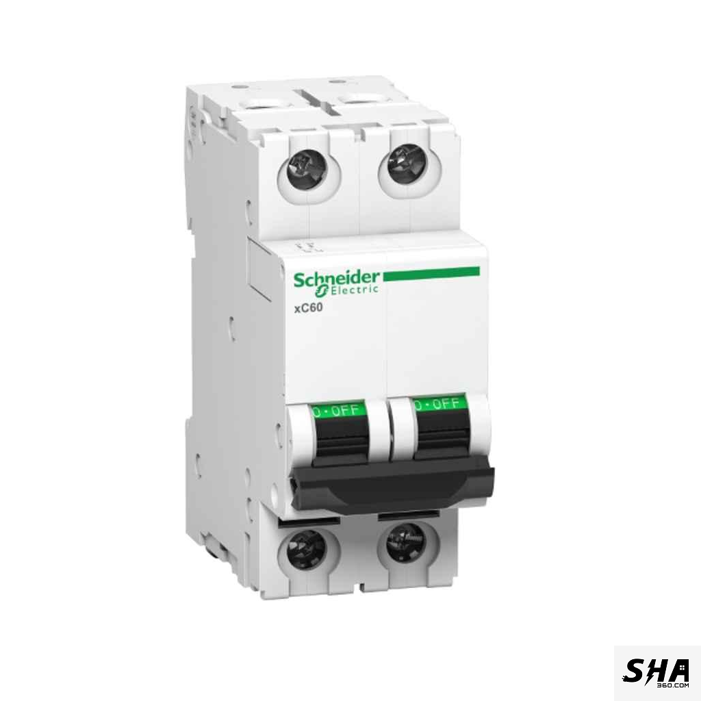Schneider Electric MCB 32A Double Pole (2-Pole) 10kA C Curve (A9N2P32C) - Sha360