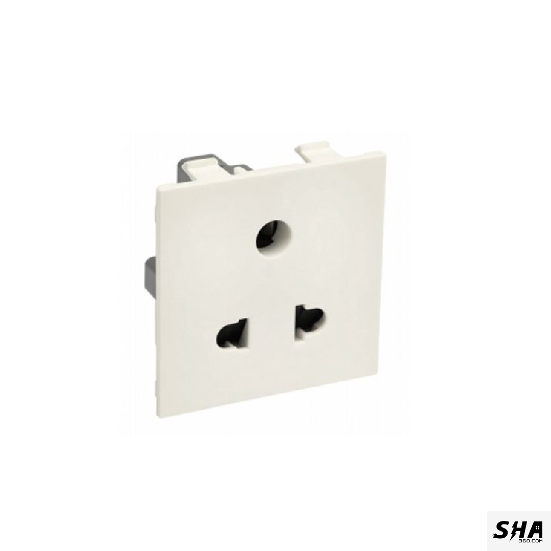 Legrand Britzy 6A 3 pin Socket 2M (White) - 6734 52 - Sha360