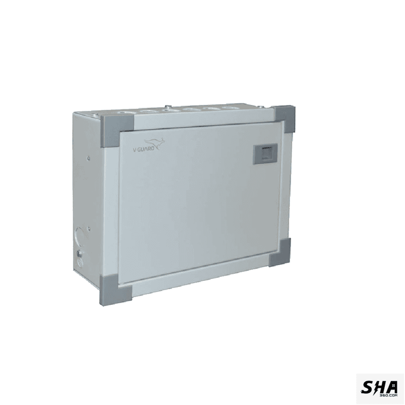 Vguard 10 Way Standard (10 MCBs-SP) SPN Distribution Board Double Door - GRSE01-10w - Sha360