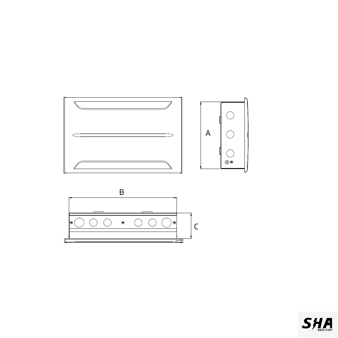Vguard 10 Way Premium (10 MCBs-SP) SPN Distribution Board Double Door - GRVE01-10w - Sha360
