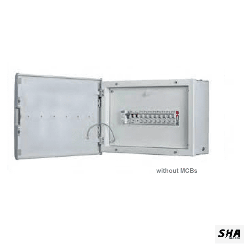 Vguard 12 Way Premium (12 MCBs-SP) SPN Distribution Board Double Door - GRVE01-12W - Sha360