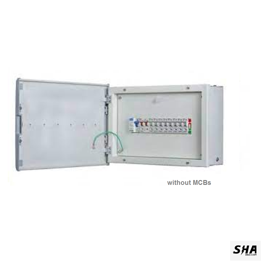 Vguard 12 Way Premium (12 MCBs-SP) SPN Distribution Board Double Door - GRVE01-12W - Sha360