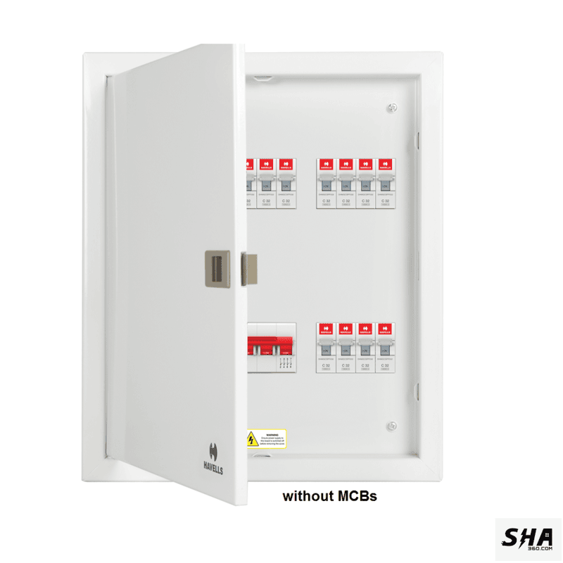 Havells Phase Selector Horizontal 4 Quadrant DB 4 Way (8+12) 40A Three Phase Distribution Board Double Door - DHDSCHDF04040 - Sha360 Havells Phase Selector Horizontal 4 Quadrant DB 4 Way (8+12) 40A Three Phase Distribution Board Double Door - DHDSCHDF04040 - Sha360