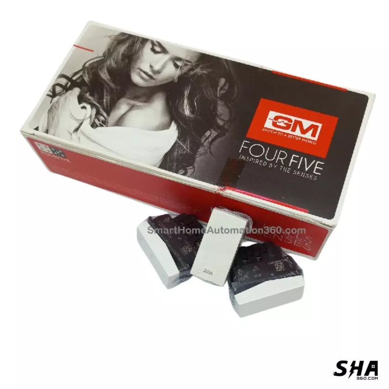 GM Modular Zicono 45s (FourFive) 16A/20A 1-Way Switch (White) - AA1371 - Sha360