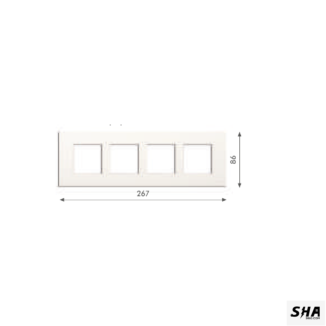 GM Modular Casablanca 8 Module Cover Plate (FourFive) 45s (white) - PK SB 08 006 - Sha360