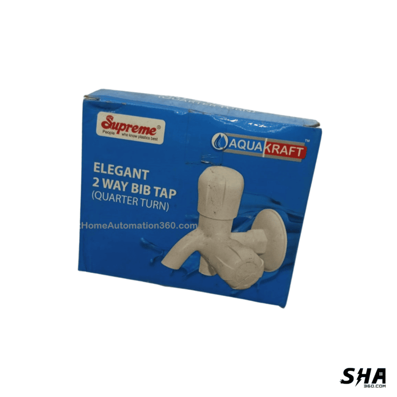Supreme 2 Way Bib Tap ABS with Flange, Quarter Turn Elegant for kitchen Bathroom - Sha360