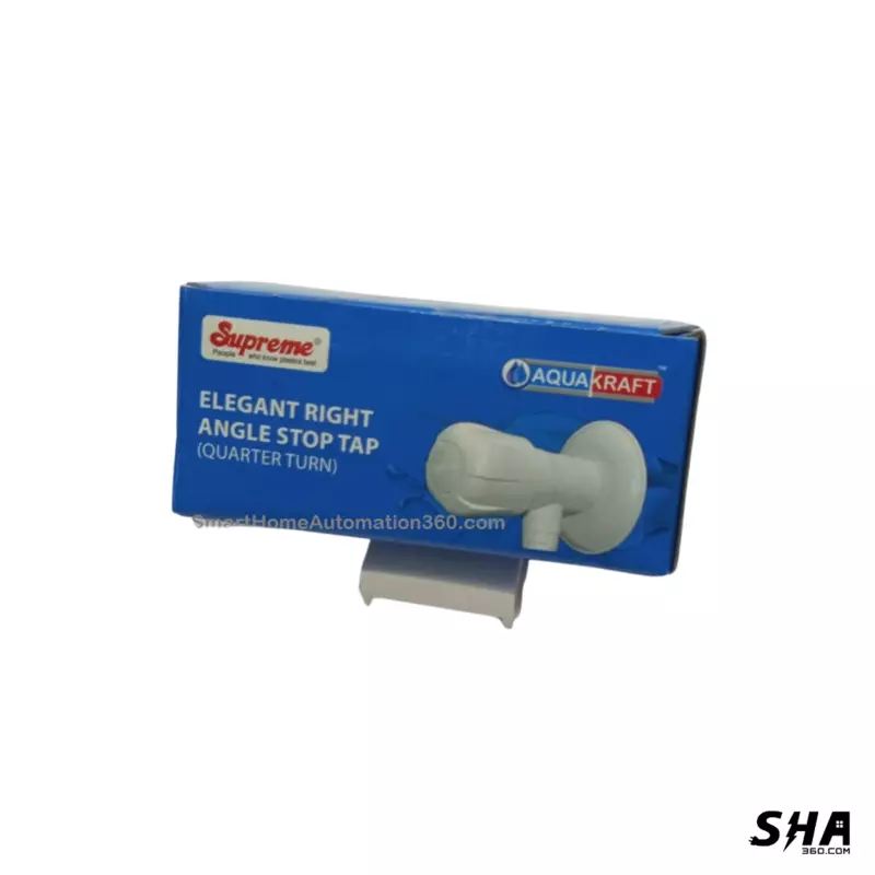 Supreme Right Angle Tap Valve ABS with Flange, Quarter Turn Elegant for kitchen Bathroom etc., - Sha360