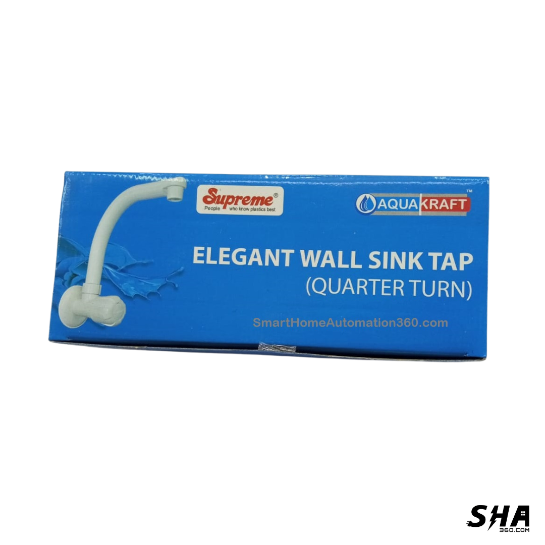Supreme Wall Sink Tap ABS with Flange, Quarter Turn Elegant for kitchen Bathroom Wash basin - Sha360