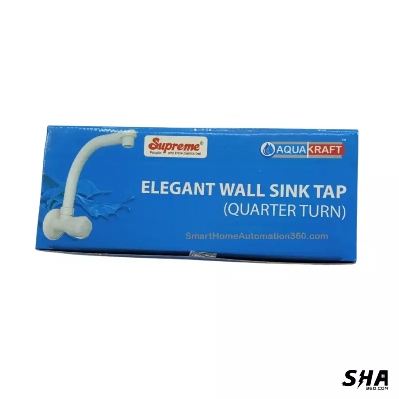 Supreme Wall Sink Tap ABS with Flange, Quarter Turn Elegant for kitchen Bathroom Wash basin - Sha360