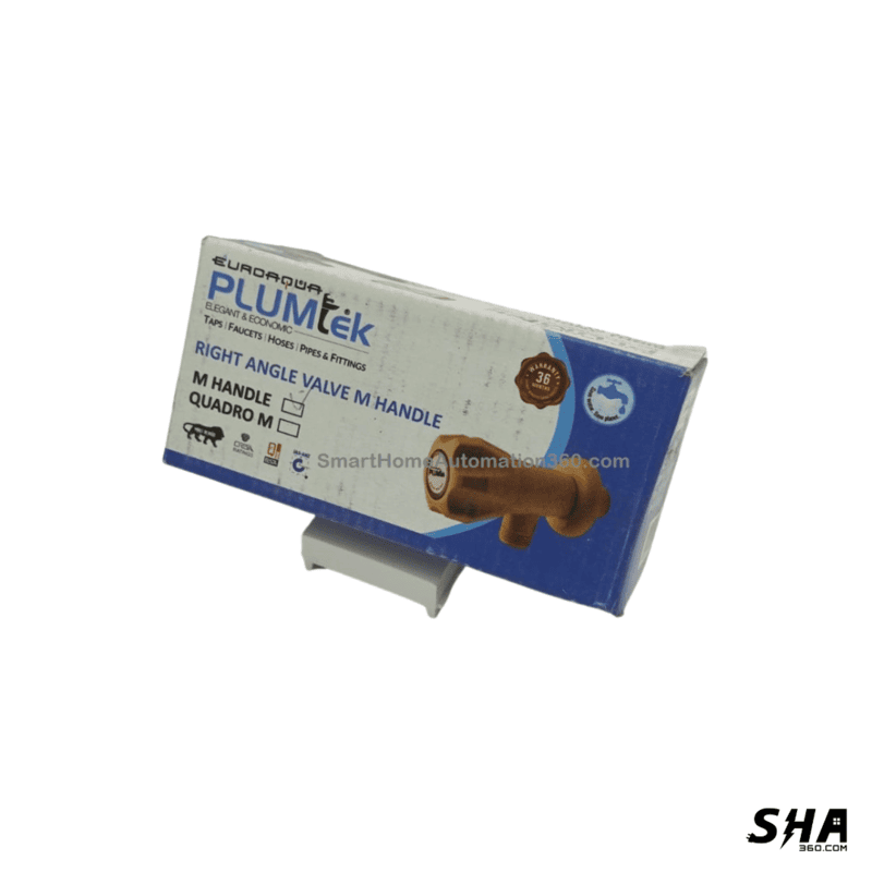 Plumtek Right Angle Tap Valve ABS with Flange, Quarter Turn Elegant for kitchen Bathroom etc., - Sha360