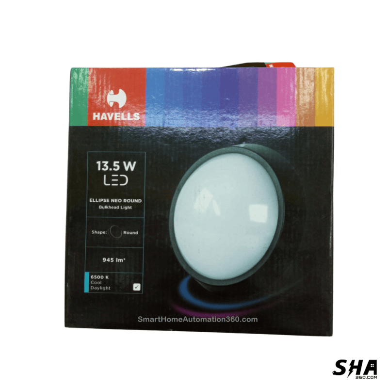 Havells 13.5W LED Bulkhead Light Round Ellipse Outdoor (White - Cool Daylight) - Sha360