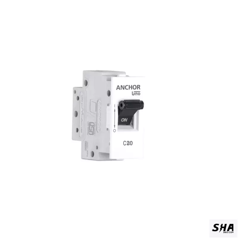Anchor Roma 20A MCB UNO 3kA SP-C Modular 1M (White) - 98072 - Sha360