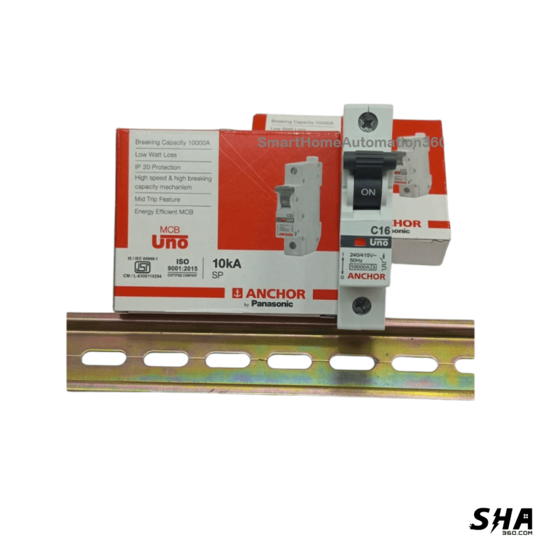 Anchor Uno MCB 16A Single Pole (1-Pole) 10kA C Curve (98003-C16) - Sha360 Anchor Uno MCB 16A Single Pole (1-Pole) 10kA C Curve (98003-C16) - Sha360