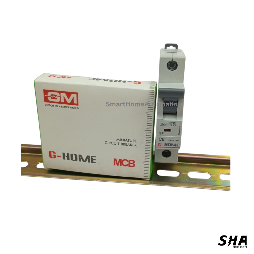 GM Modular MCB 6A Single Pole (1-Pole) 10kA C Curve G-Home (GM H SC 6) - Sha360