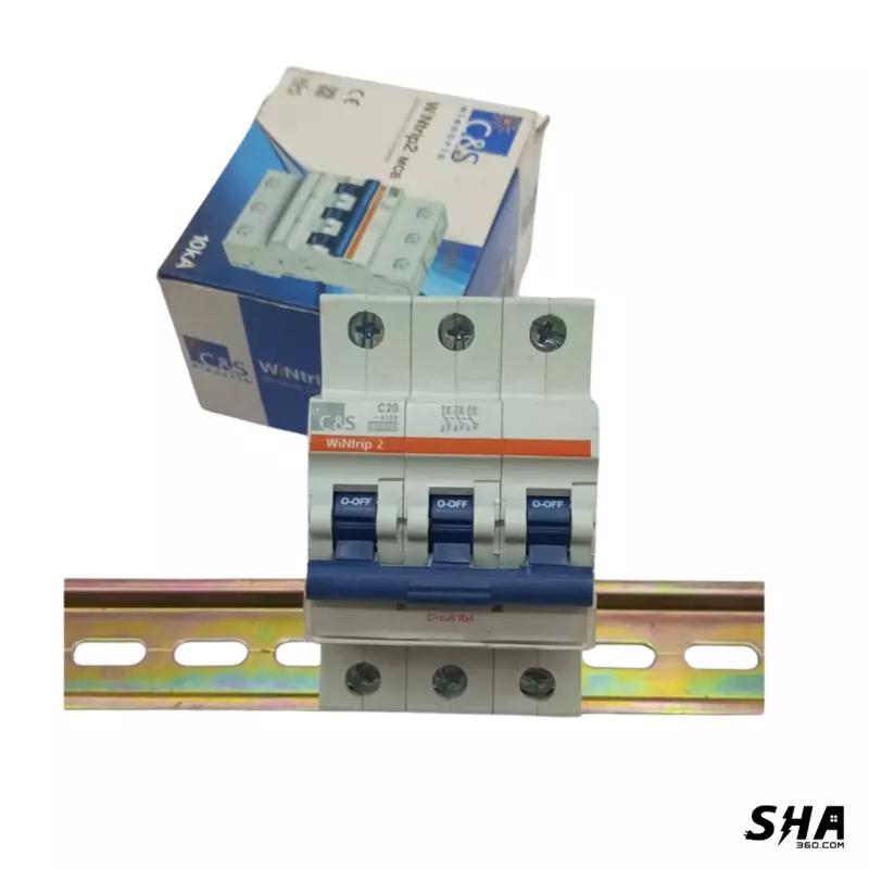 C&S Electric MCB 20A Tripple Pole (3-Pole) 10kA C Curve WiNtrip2 (CSMBS3C20) - Sha360