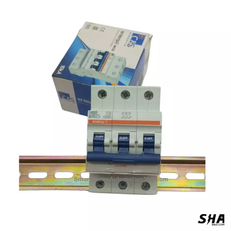 C&S Electric MCB 32A Tripple Pole (3-Pole) 10kA C Curve WiNtrip2 (CSMBS3C32) - Sha360