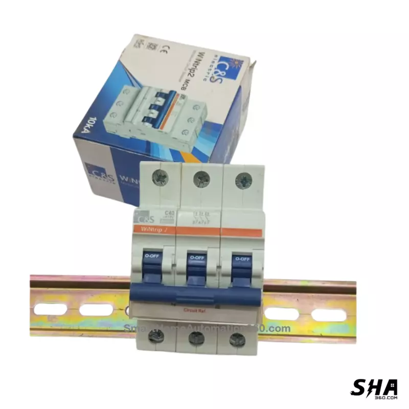 C&S Electric MCB 63A Tripple Pole (3-Pole) 10kA C Curve WiNtrip2 (CSMBS3C63) - Sha360
