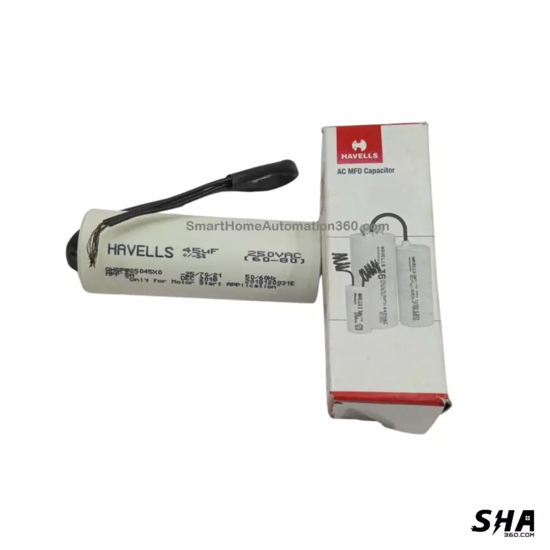 Motor capacitor 45mfd 250V motor start capacitor (60-80) - Havells - Sha360