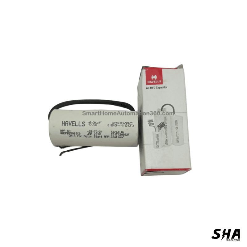 Motor capacitor 60mfd 250V motor start capacitor (80-100) - Havells - Sha360