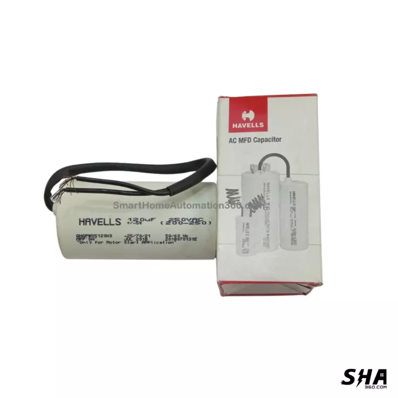 Motor capacitor 120mfd 250V motor start capacitor (200-250) - Havells - Sha360